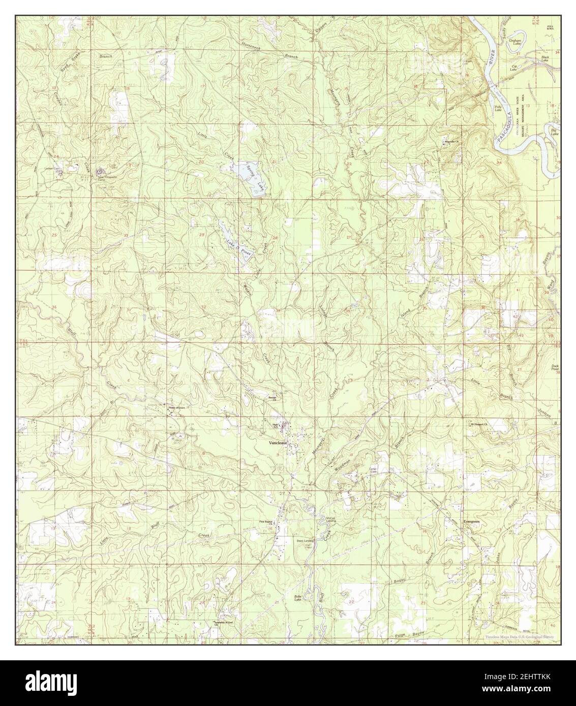 Vancleave, Mississippi, map 1982, 124000, United States of America by Timeless Maps, data U.S