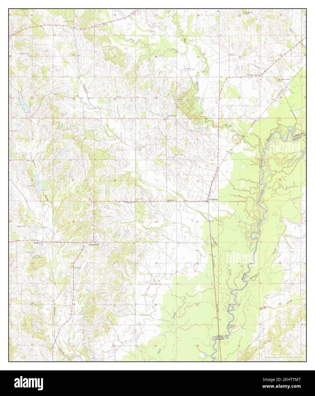 Vaughan, Mississippi, map 1964, 124000, United States of America by