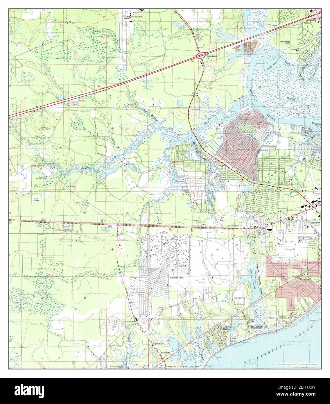 Waveland, Mississippi, map 1997, 124000, United States of America by