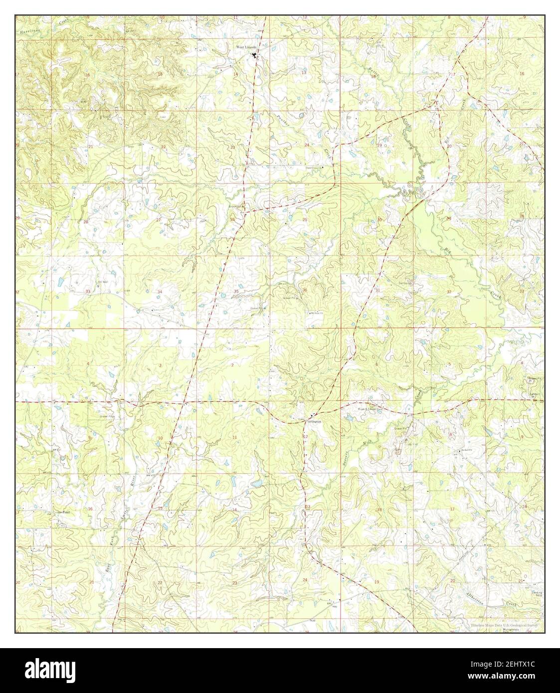 West Lincoln, Mississippi, map 1972, 124000, United States of America