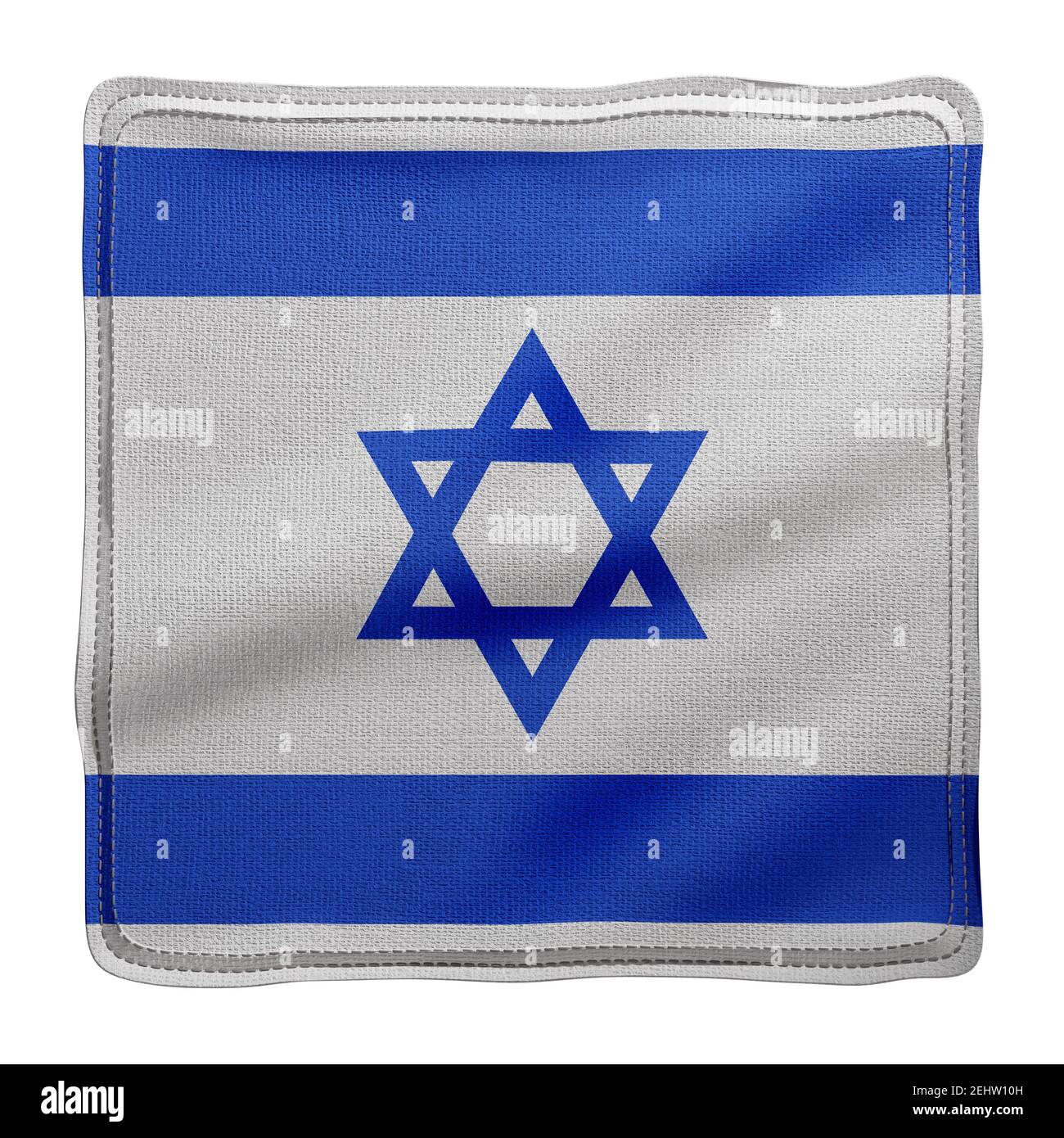 3d rendering of a silked Israel flag isolated on white background Stock ...