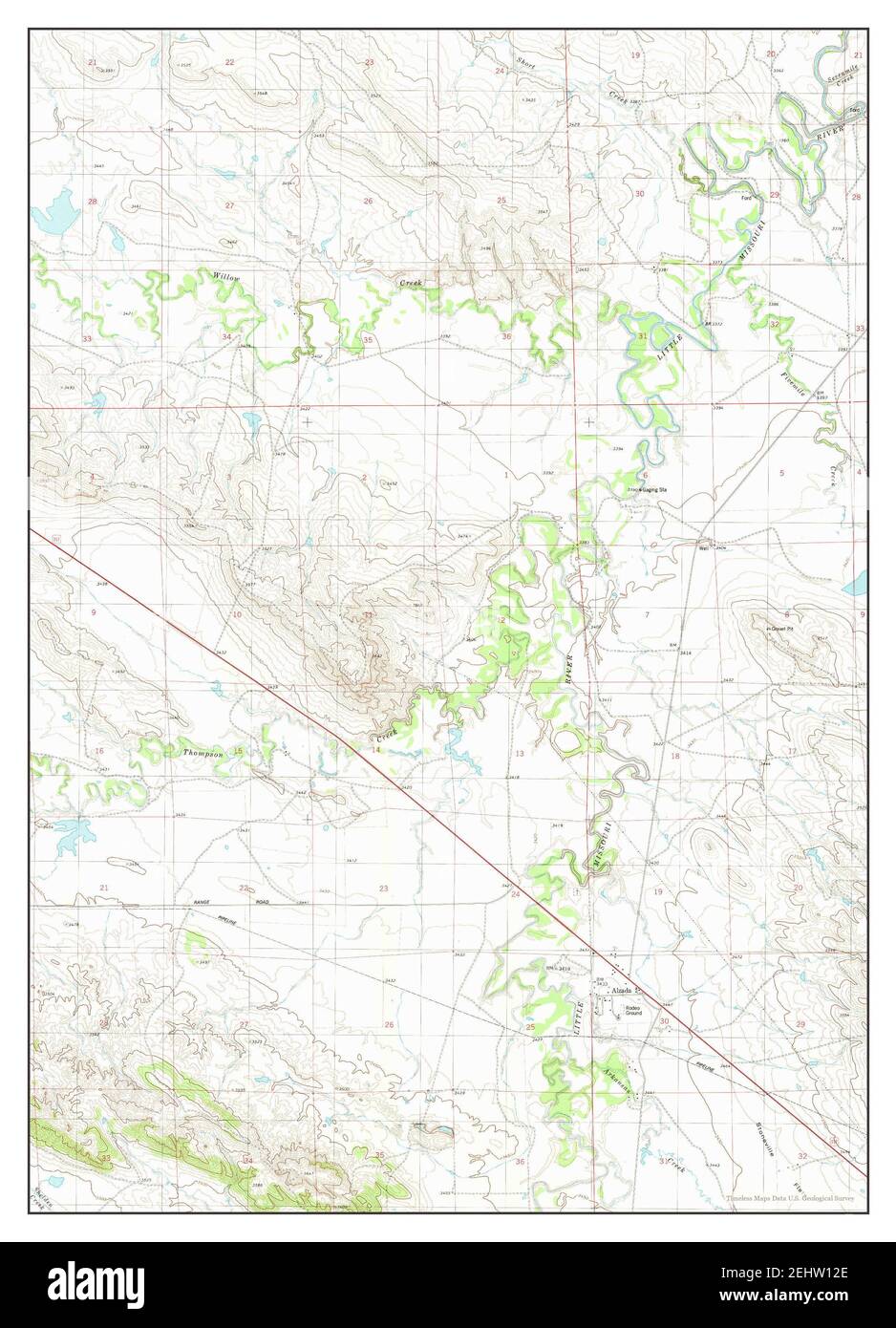 Alzada, Montana, map 1980, 124000, United States of America by