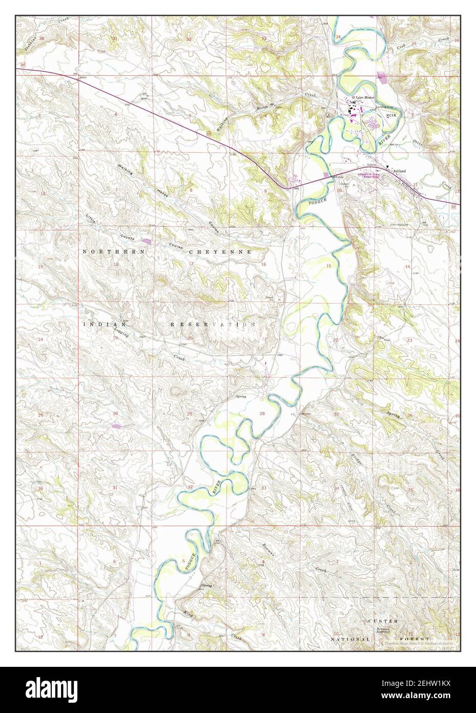 Ashland, Montana, map 1966, 124000, United States of America by