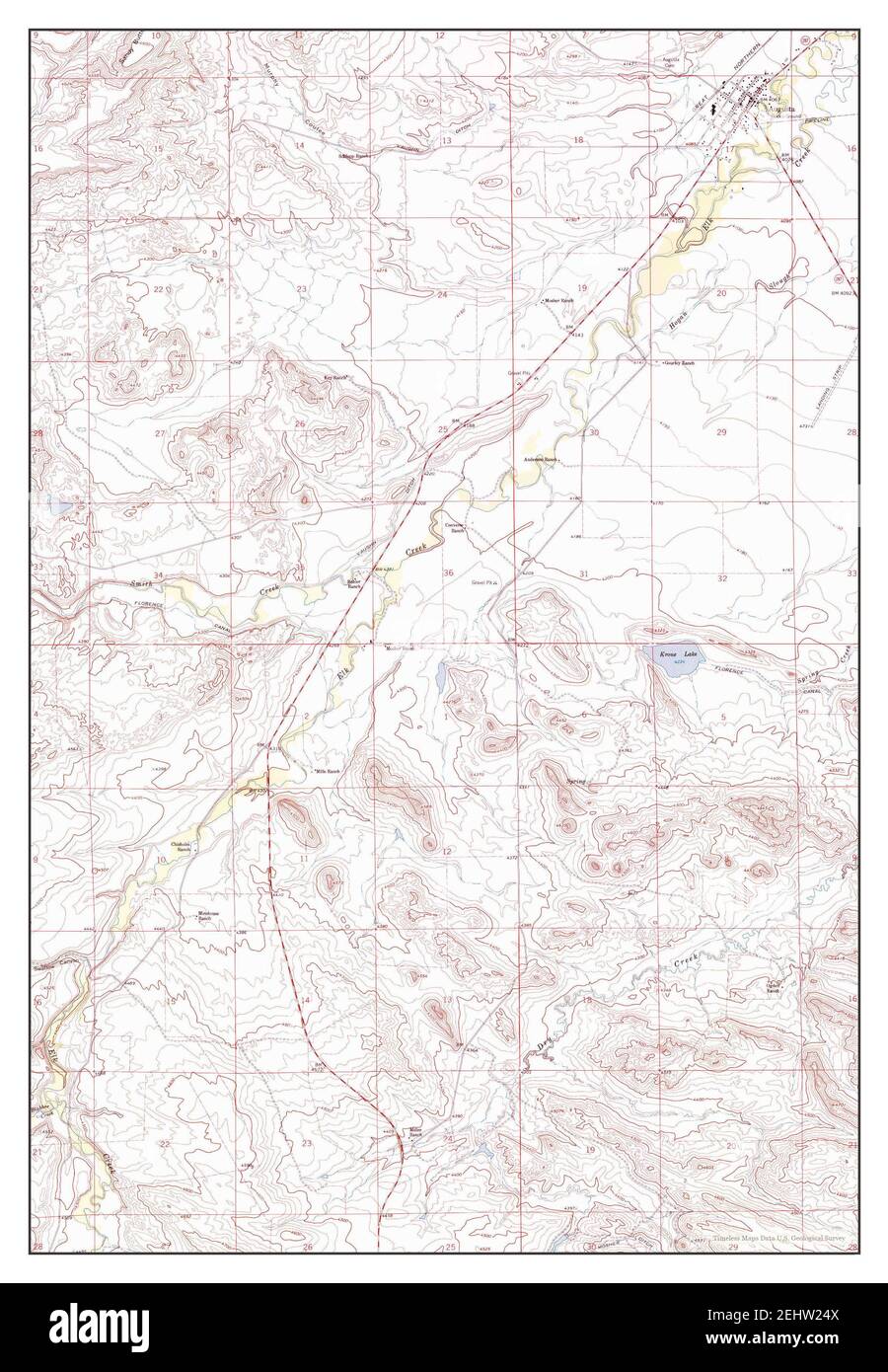 Augusta, Montana, map 1963, 124000, United States of America by