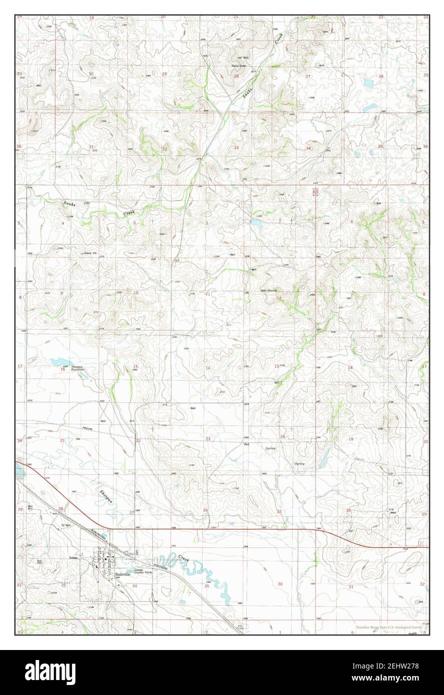 Bainville, Montana, map 1983, 124000, United States of America by