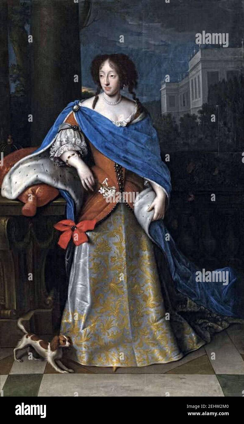 Paul Mignard - Portrait of Henriette Adelaide of Savoy, wife of Elector ...