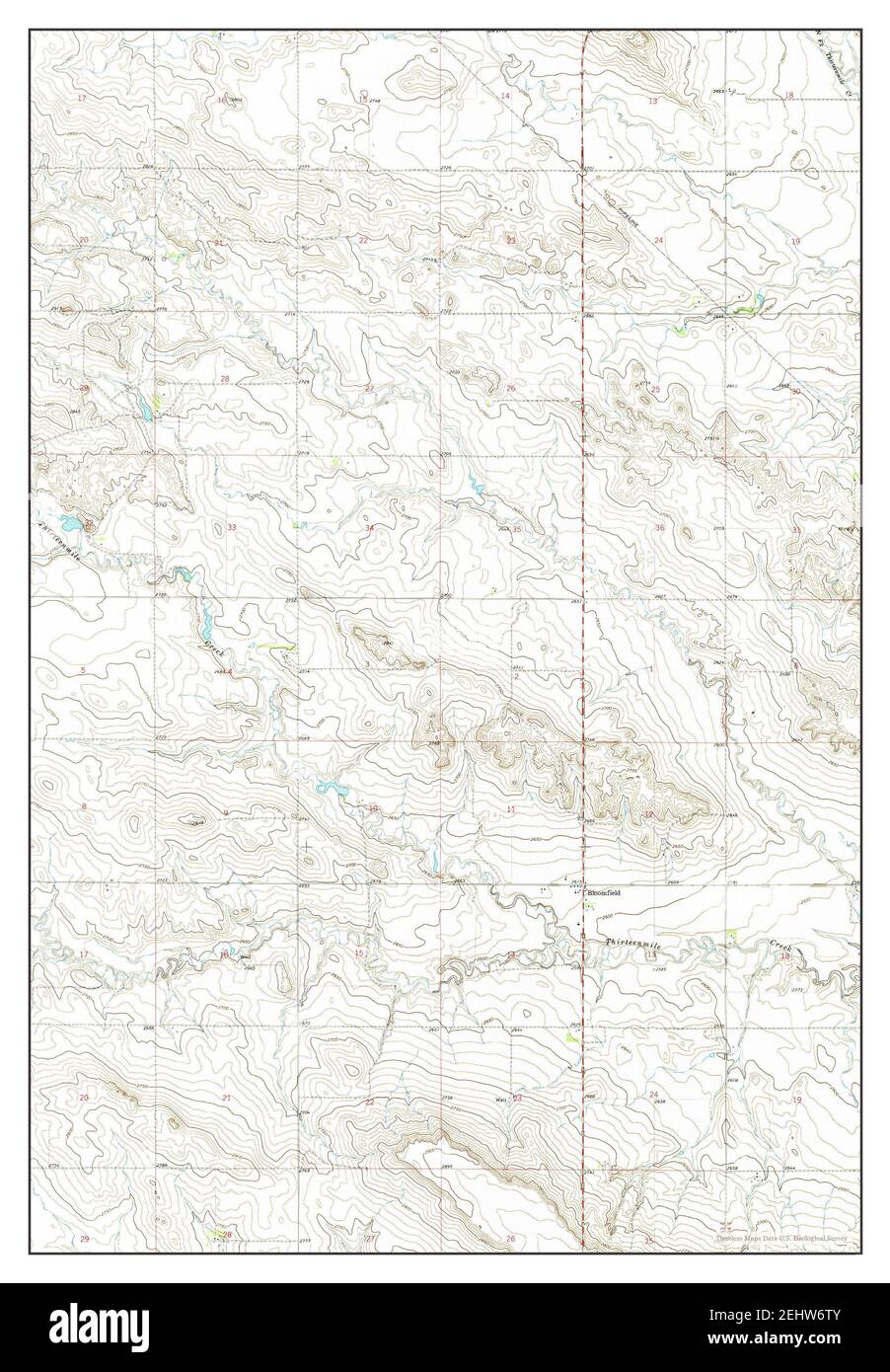 Bloomfield, Montana, map 1972, 1:24000, United States of America by Timeless Maps, data U.S. Geological Survey Stock Photo