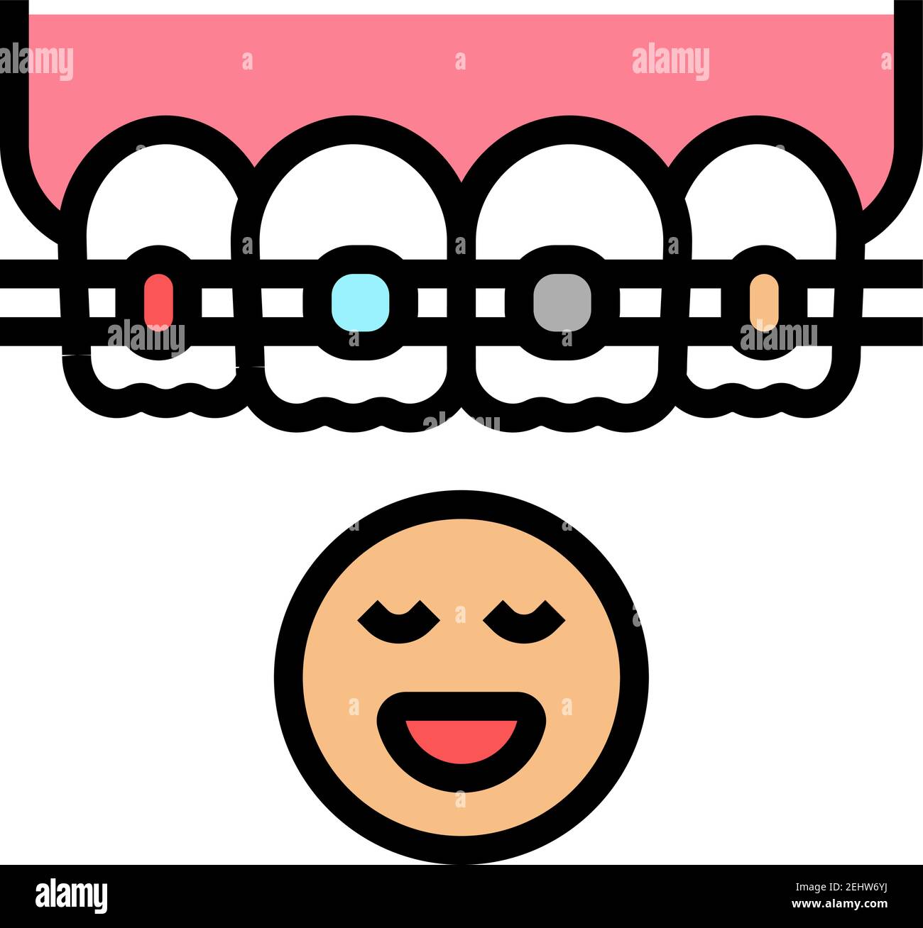 child tooth braces color icon vector illustration Stock Vector Image ...