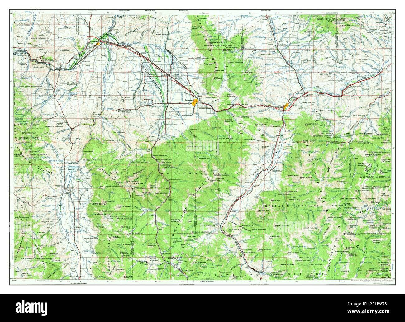 Bozeman Montana map 1958 1 250000 - Bozeman Montana Map 1958 1250000 United States Of America By Timeless Maps Data Us Geological Survey 2EHW751
