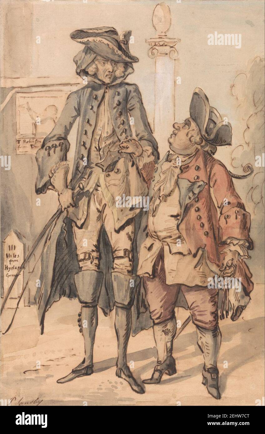 Paul Sandby - Caricature of George Bubb Dodington and Sir Thomas Robinson Stock Photo