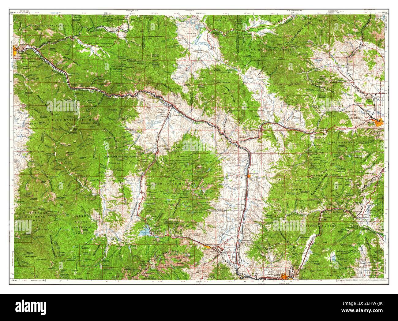 Butte, Montana, map 1962, 1250000, United States of America by Timeless Maps, data U.S