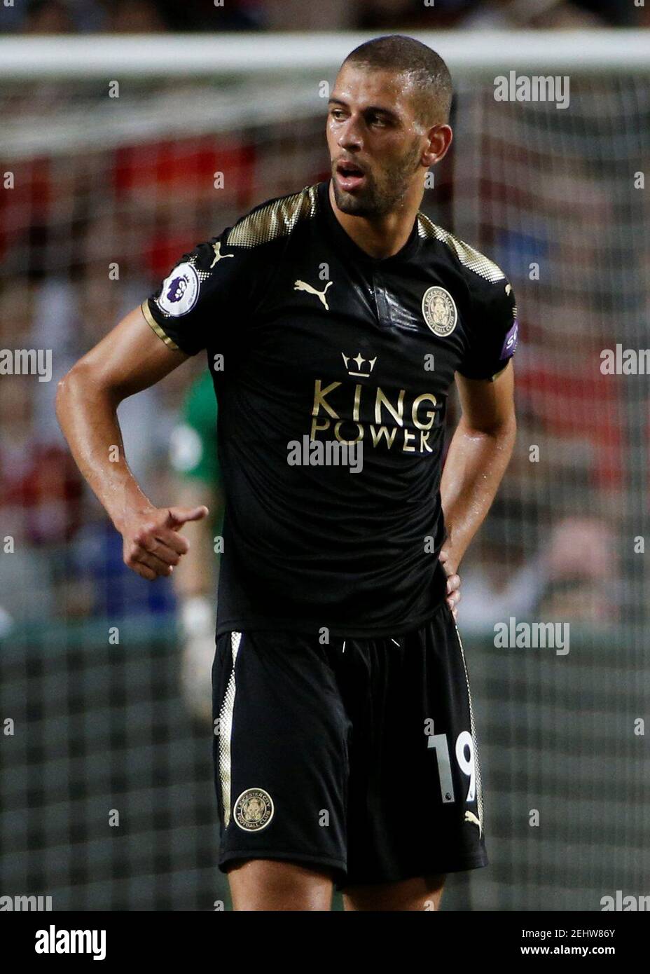 Soccer Football - Leicester City v Liverpool - Pre Season Friendly - The Premier League Asia Trophy - Final - June 22, 2017   Leicester City's Islam Slimani looks dejected    REUTERS/BOBBY YIP Stock Photo