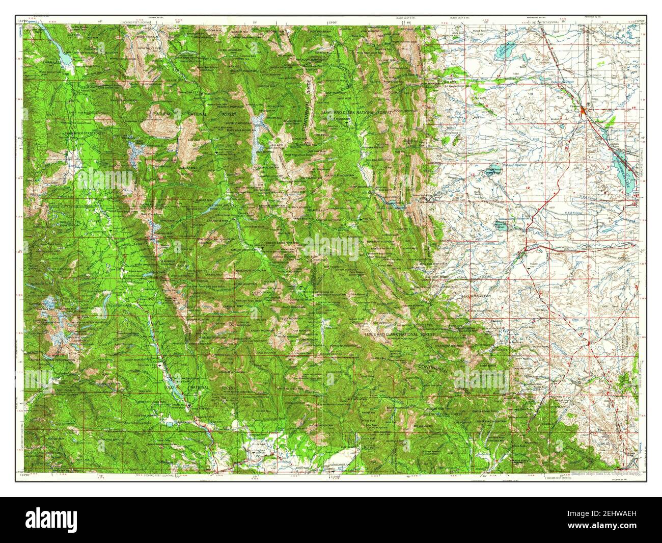 Choteau, Montana, map 1958, 1250000, United States of America by