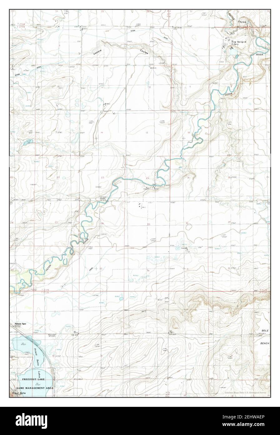 Choteau SE, Montana, map 1987, 124000, United States of America by