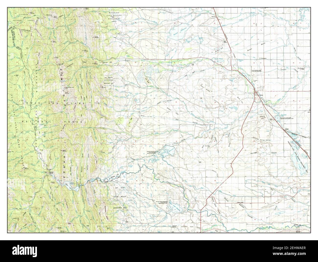 Choteau, Montana, map 1984, 1100000, United States of America by