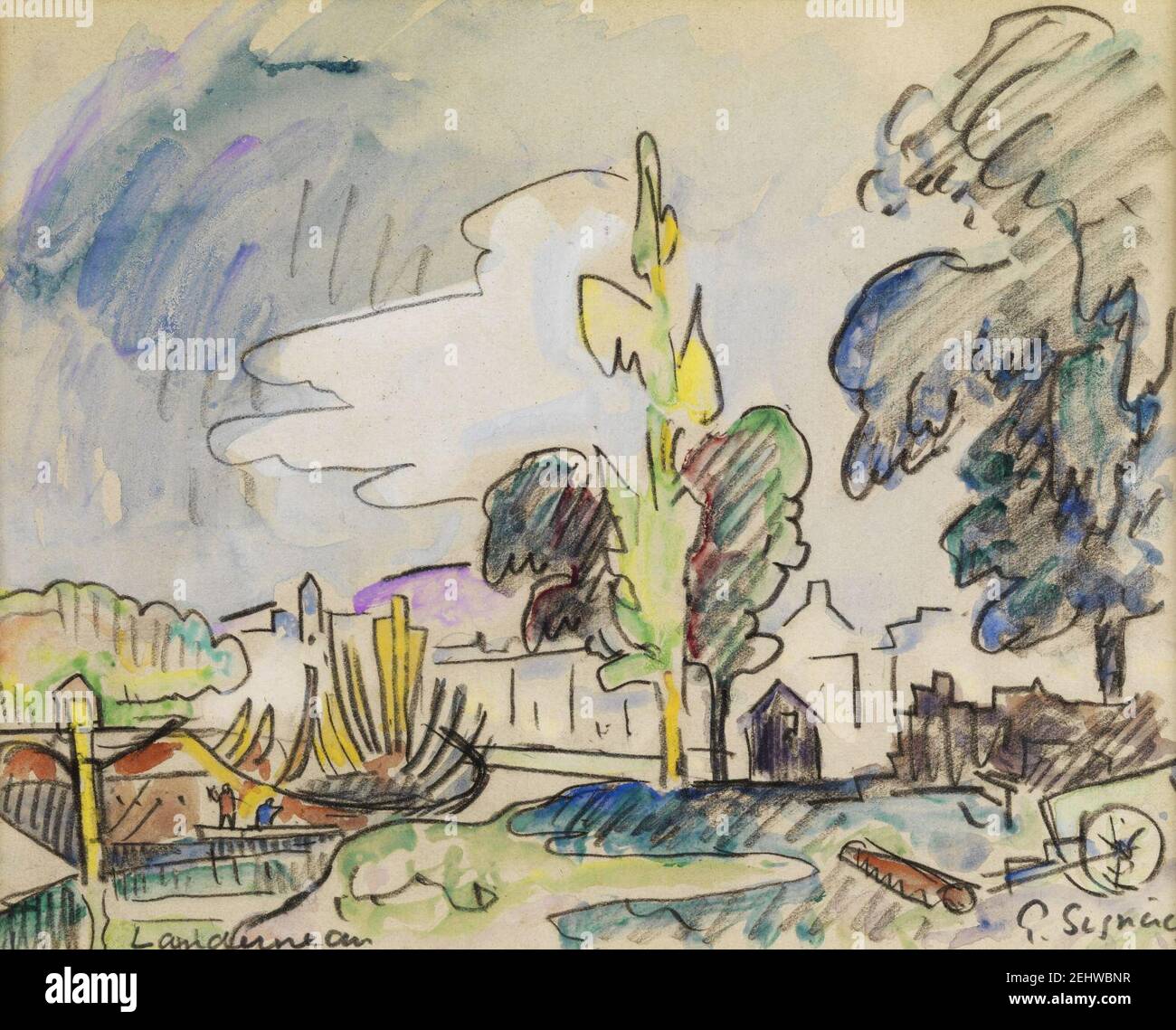 Paul Signac Landerneau Stock Photo Alamy