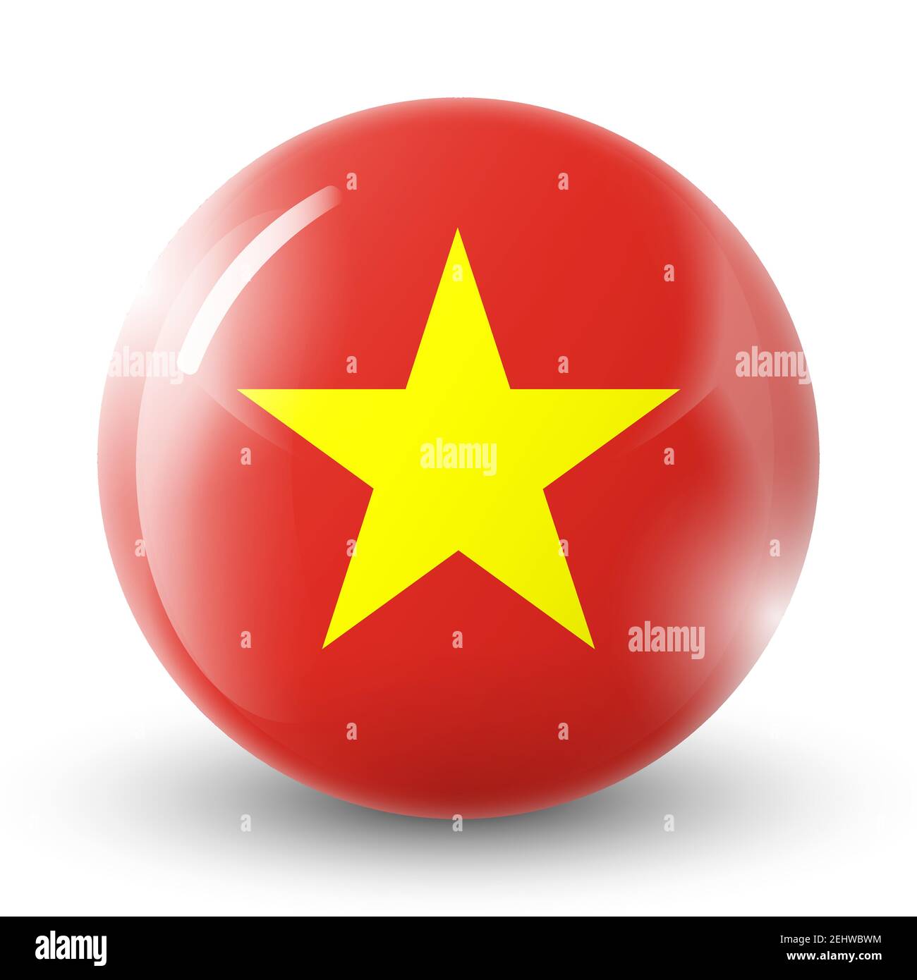 Glass light ball with flag of Vietnam. Round sphere, template icon ...