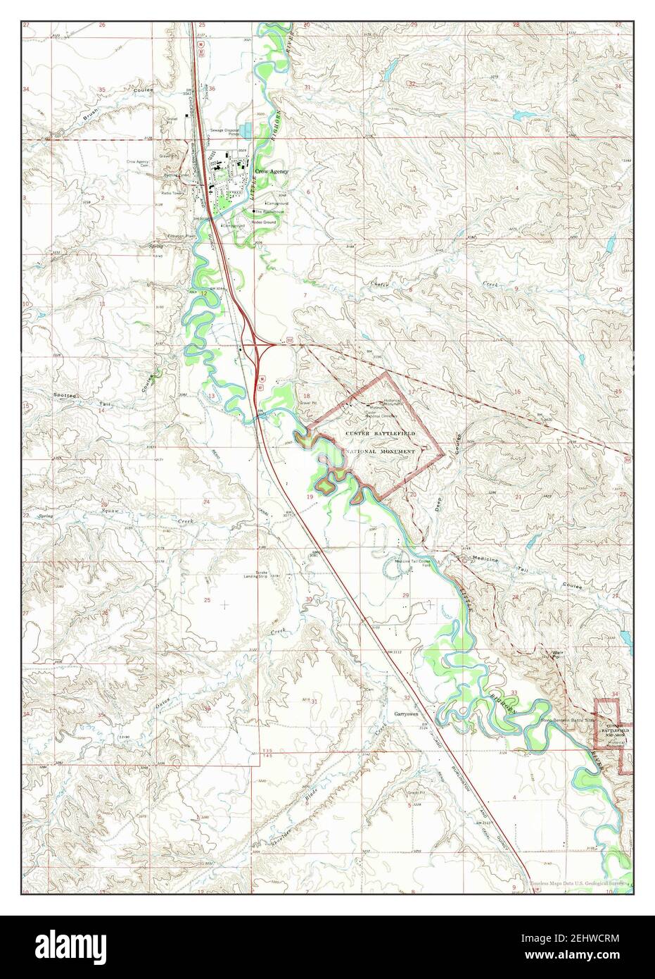 Map of crow agency hi-res stock photography and images - Alamy