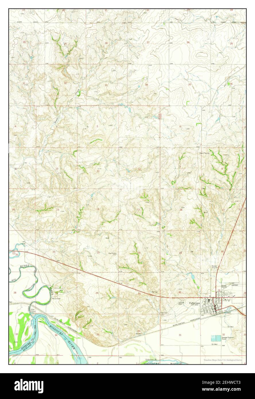 Culbertson, Montana, map 1969, 124000, United States of America by