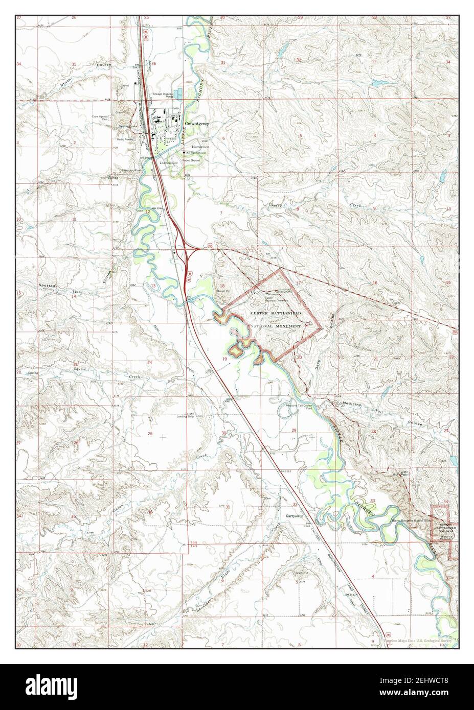 Crow Agency, Montana, map 1967, 124000, United States of America by Timeless Maps, data U.S