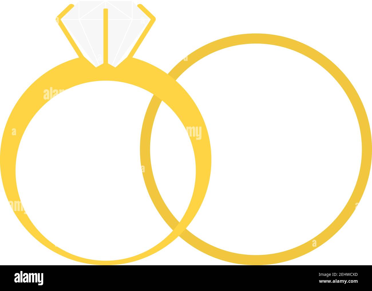 Wedding Rings Icon. Flat Color Design. Vector Illustration Stock Vector ...