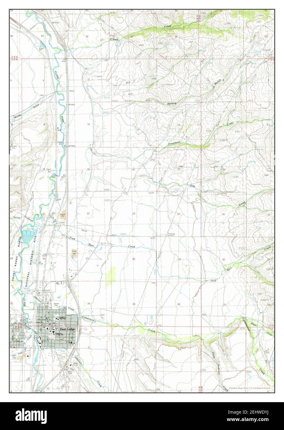 Deer Lodge, Montana, map 1989, 124000, United States of America by