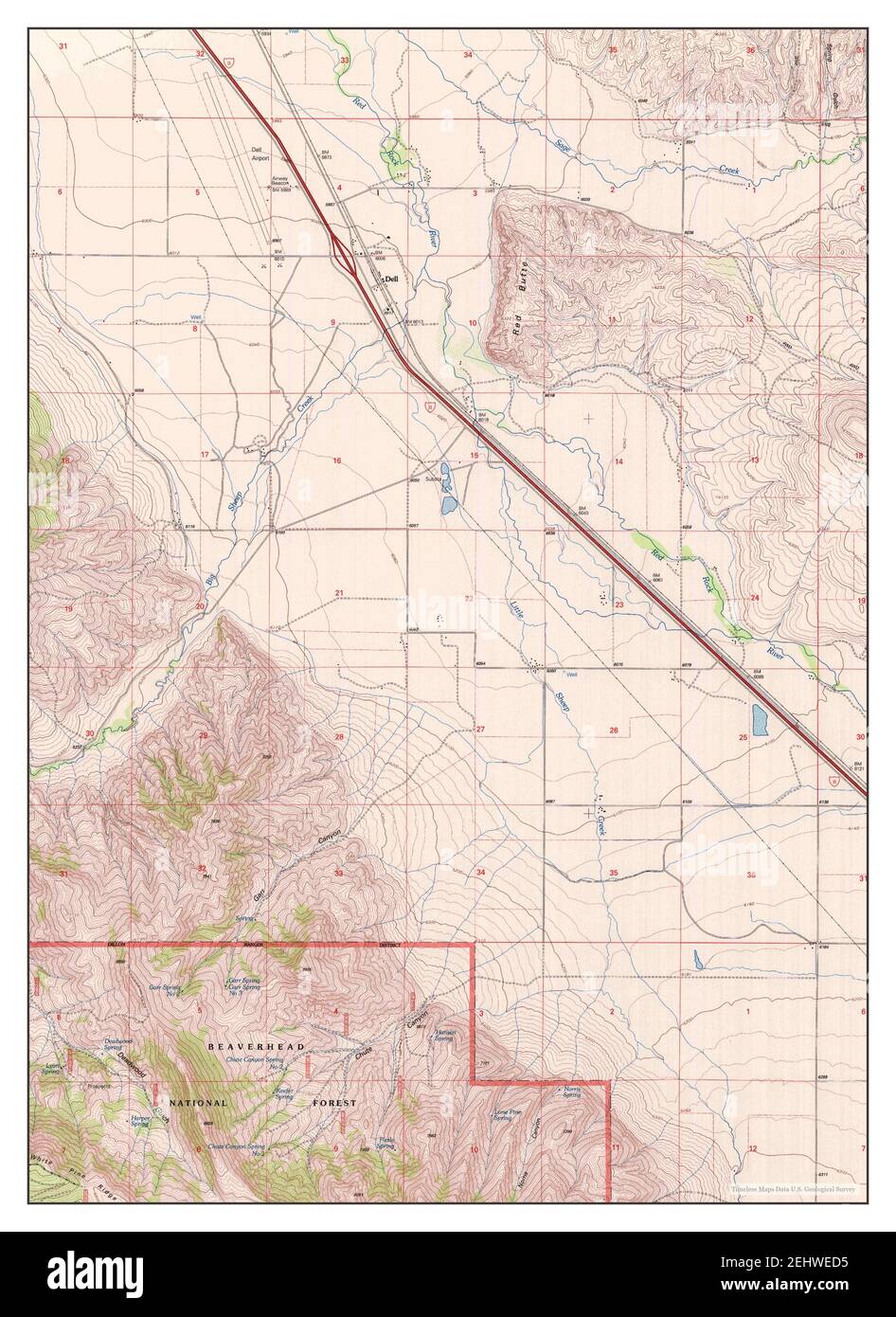 Map of dell montana hires stock photography and images Alamy