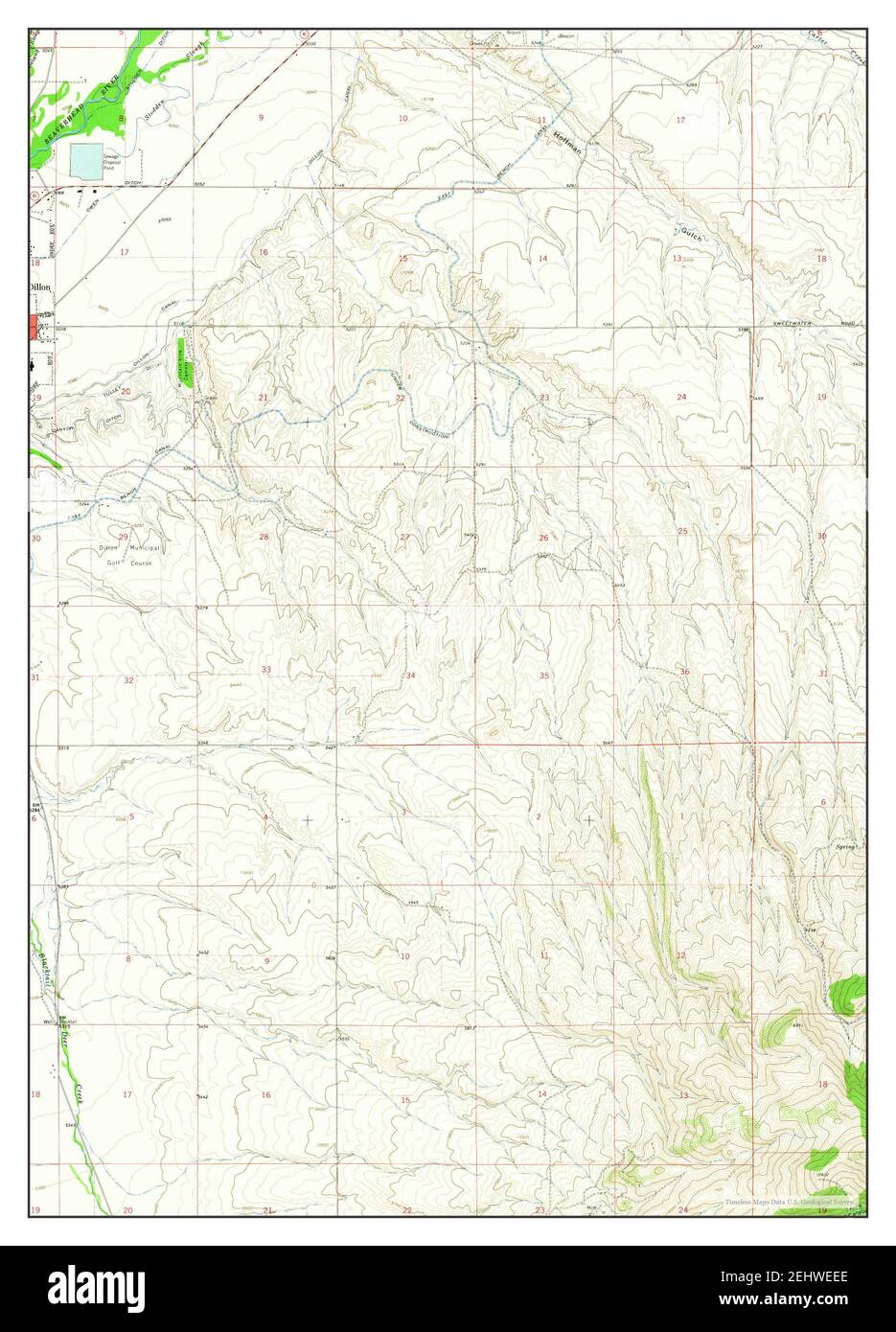 Dillon East, Montana, map 1962, 1:24000, United States of America by Timeless Maps, data U.S. Geological Survey Stock Photo