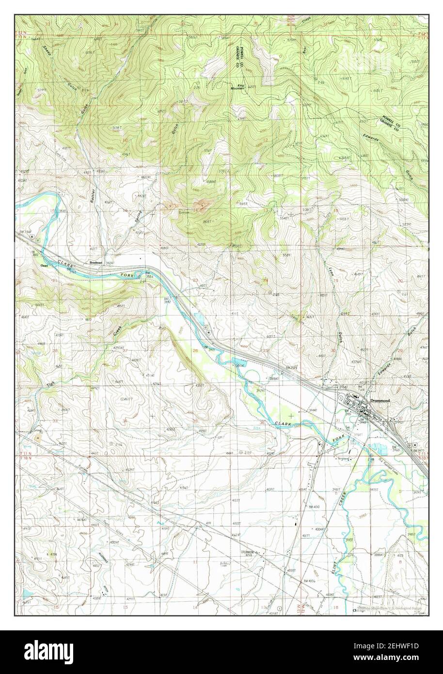 Drummond, Montana, map 1989, 124000, United States of America by