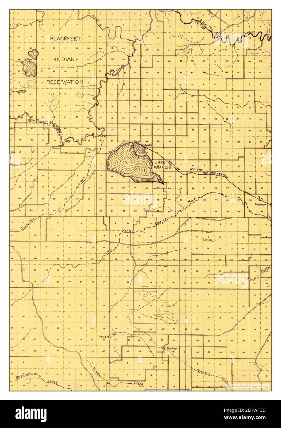 Dupuyer, Montana, map 1920, 1125000, United States of America by Timeless Maps, data U.S