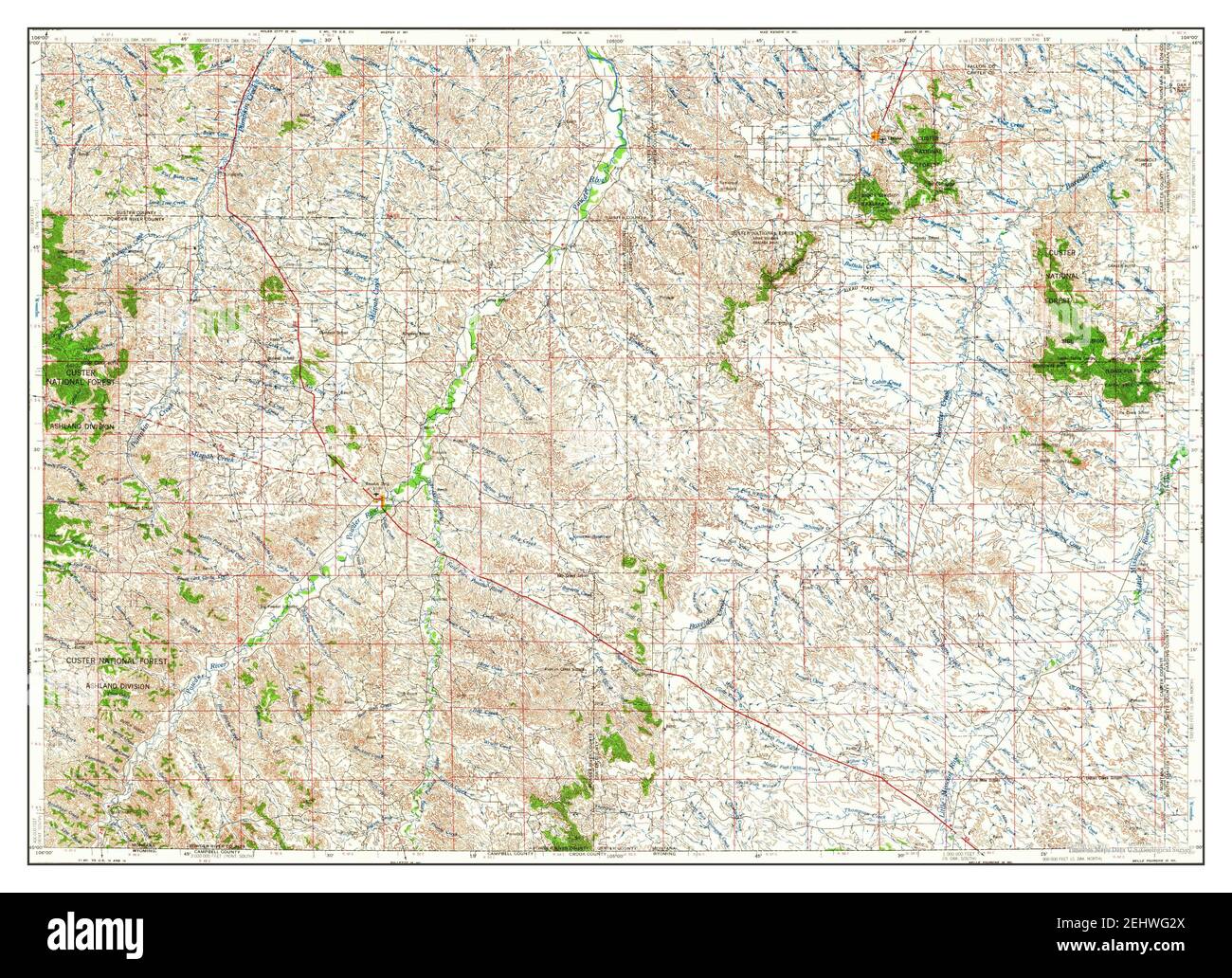 Ekalaka, Montana, map 1965, 1250000, United States of America by