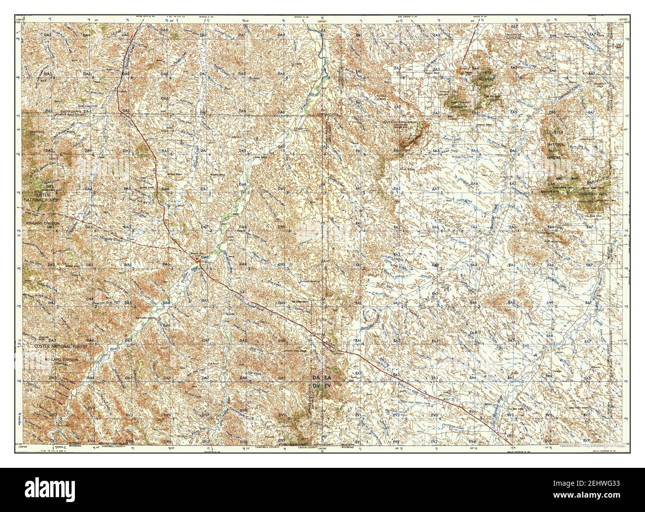 Map of ekalaka montana hires stock photography and images Alamy