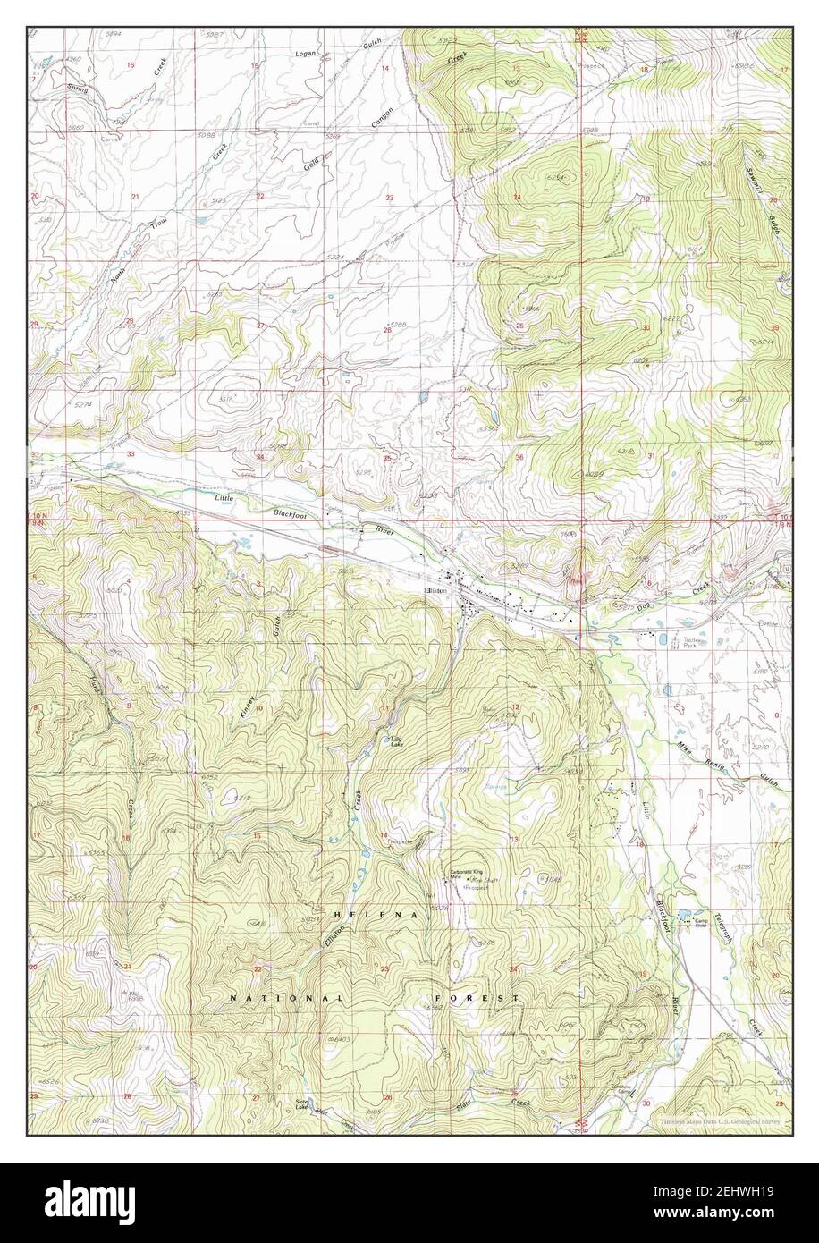 Elliston, Montana, map 1989, 124000, United States of America by