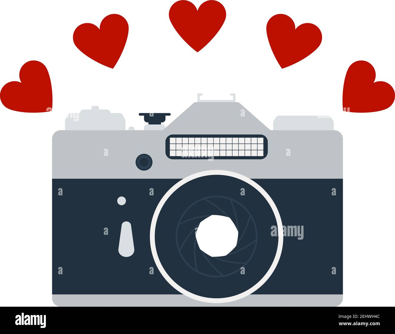 Camera hearts icon flat Stock Vector Images - Alamy