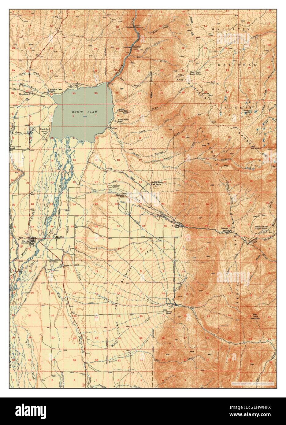 Map of ennis montana hi-res stock photography and images - Alamy