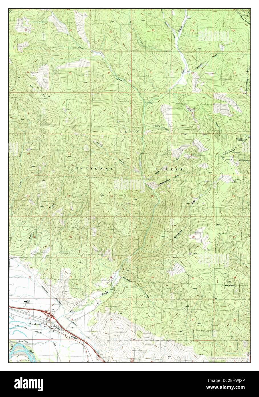 Map of frenchtown montana Cut Out Stock Images & Pictures Alamy
