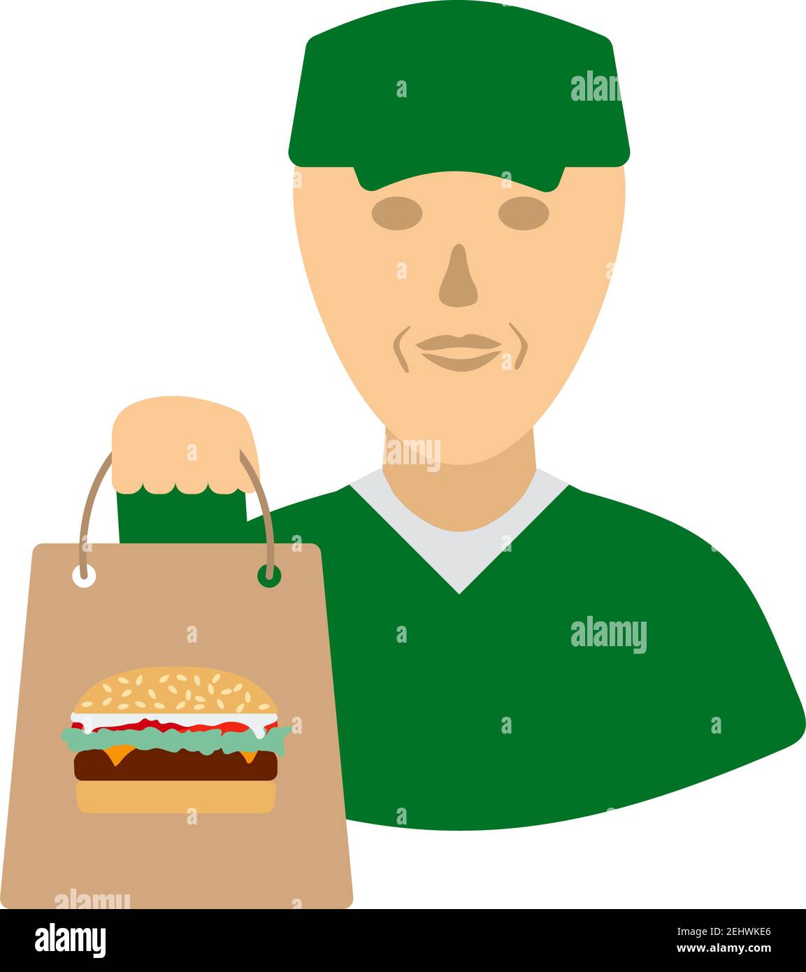 Food Delivery Icon. Flat Color Design. Vector Illustration Stock Vector ...