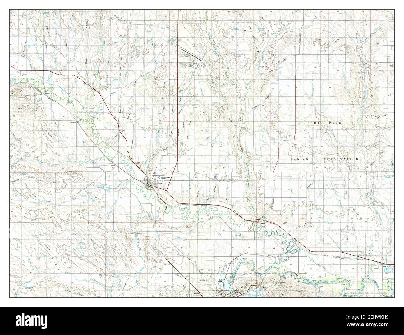 Glasgow, Montana, map 1984, 1100000, United States of America by