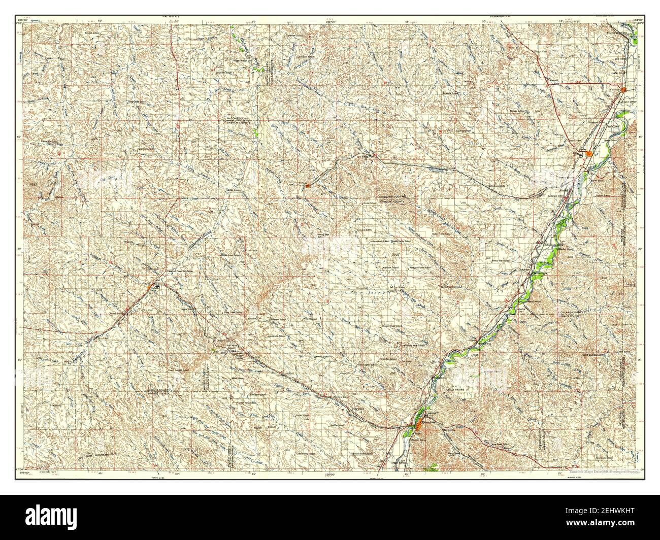 Glendive, Montana, map 1958, 1:250000, United States of America by