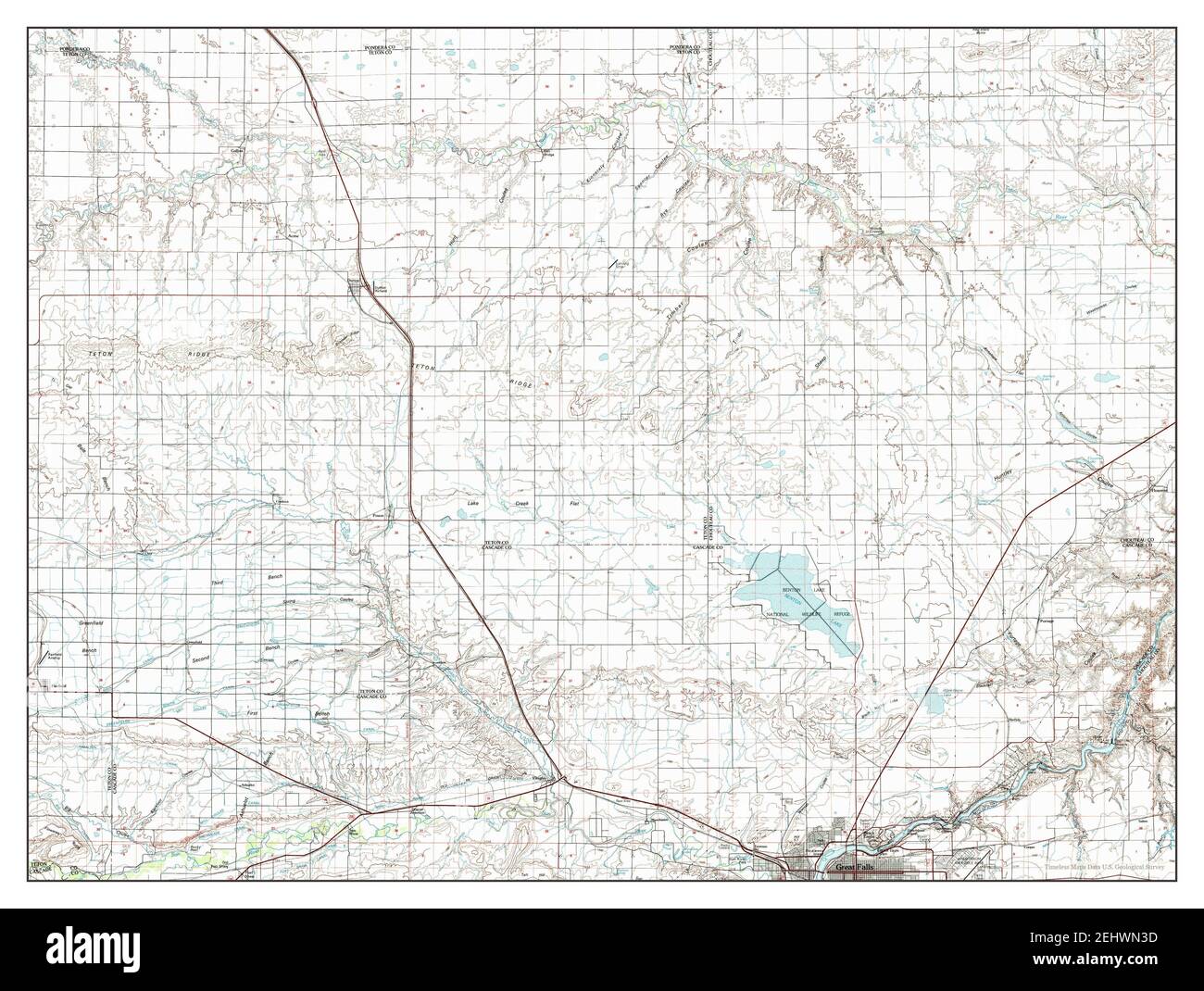 Great Falls North, Montana, map 1976, 1:100000, United States of America by Timeless Maps, data ...