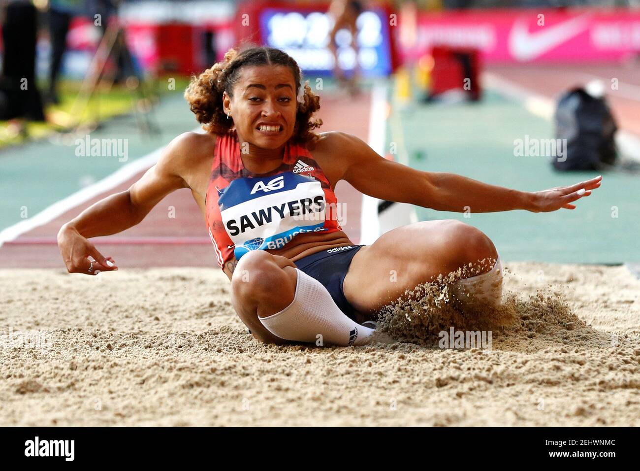 Athletics Iaaf Diamond League Final King Baudouin Stadium Brussels Belgium August 31 18 Britain S Jazmin Sawyers In Action During The Women S Long Jump Reuters Francois Lenoir Stock Photo Alamy