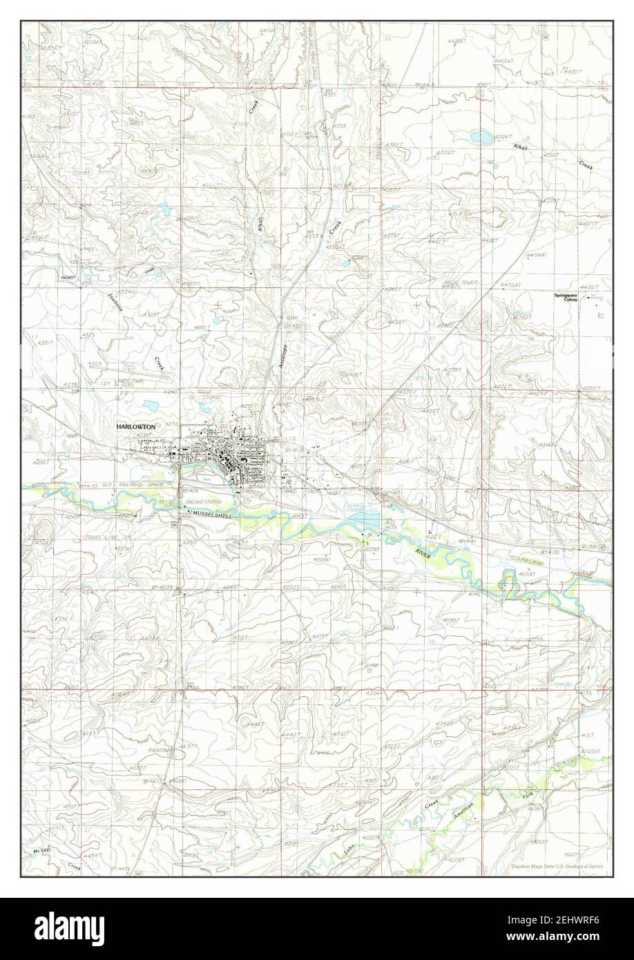 Harlowton, Montana, map 1986, 124000, United States of America by