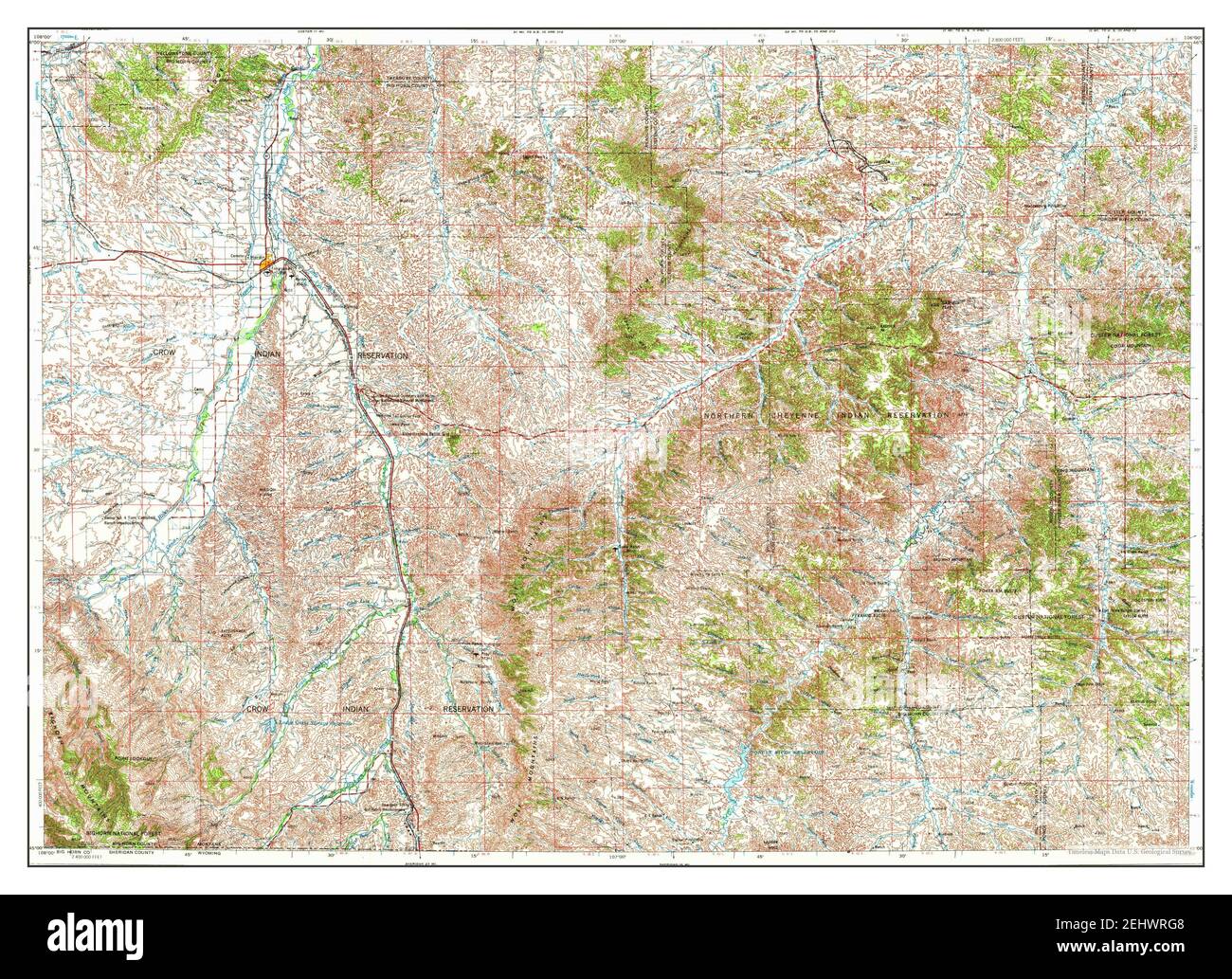 Hardin Montana Map 1954 1250000 United States Of America By Timeless Maps Data Us Geological Survey 2EHWRG8 