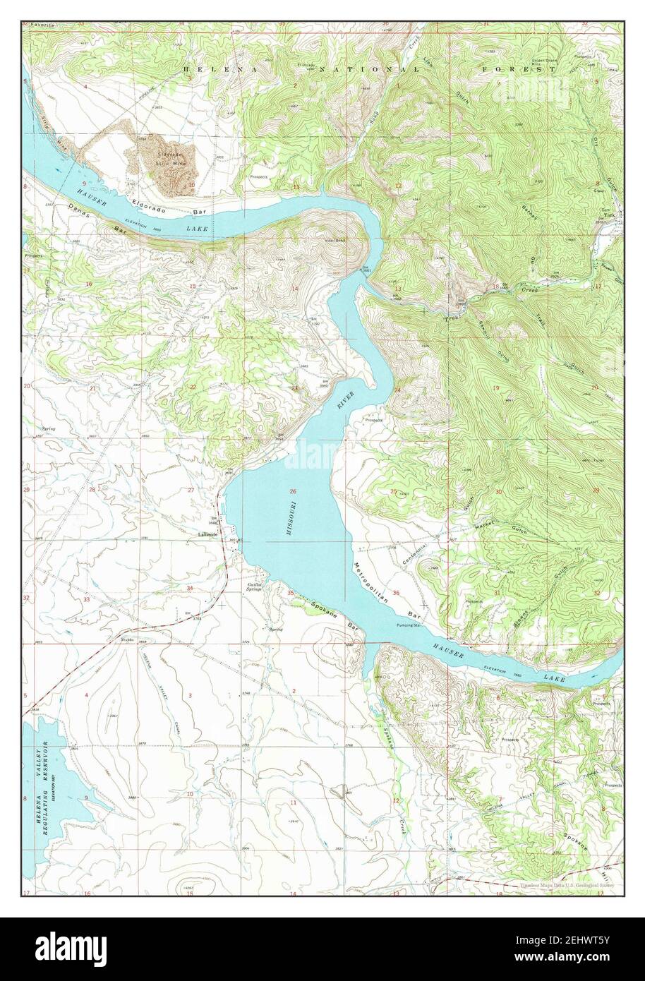 Hauser Lake, Montana, map 1972, 124000, United States of America by