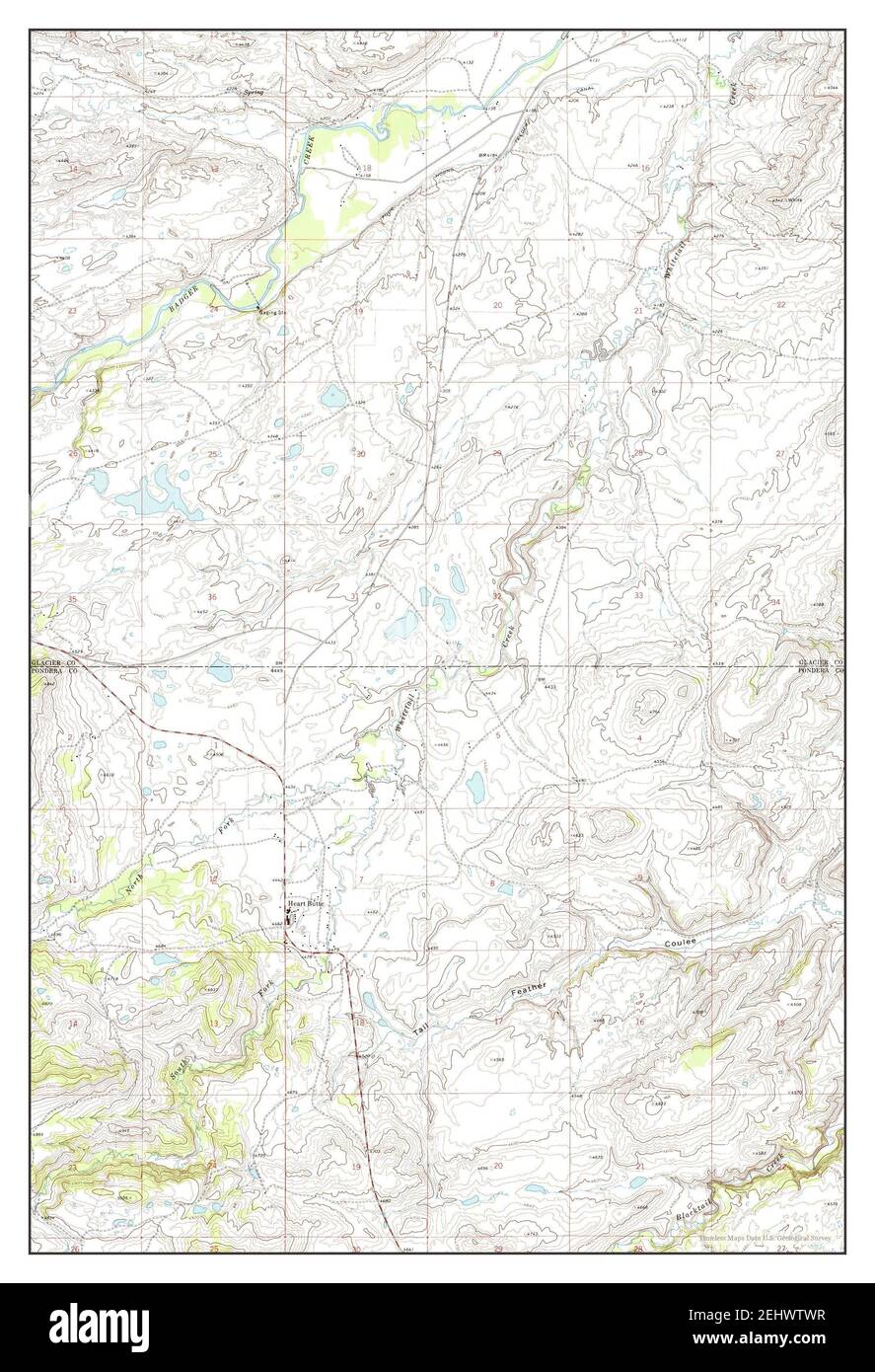 Heart Butte, Montana, map 1968, 124000, United States of America by