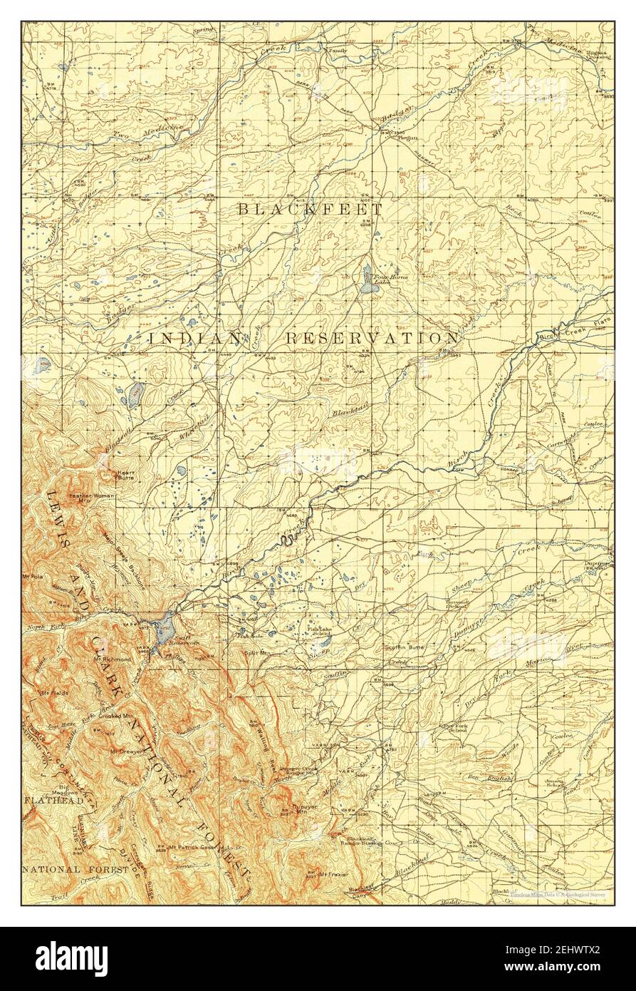 Heart Butte, Montana, map 1918, 1125000, United States of America by