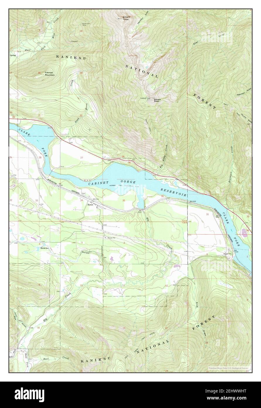 Heron, Montana, map 1966, 1:24000, United States of America by Timeless 