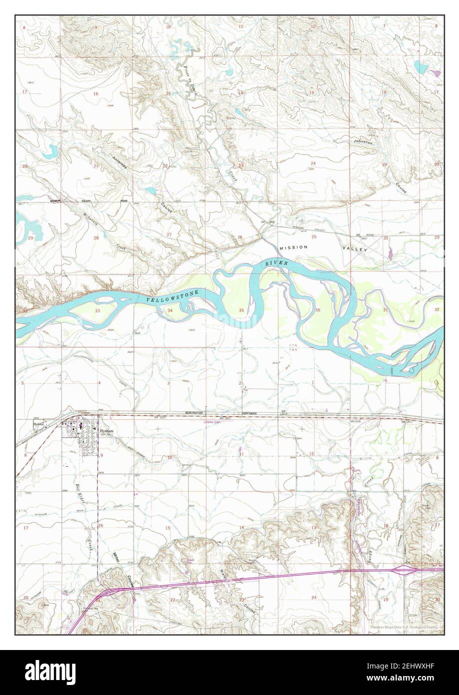 Hysham, Montana, map 1960, 124000, United States of America by