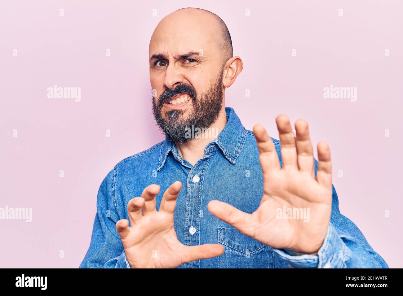 Young handsome man wearing casual clothes disgusted expression ...