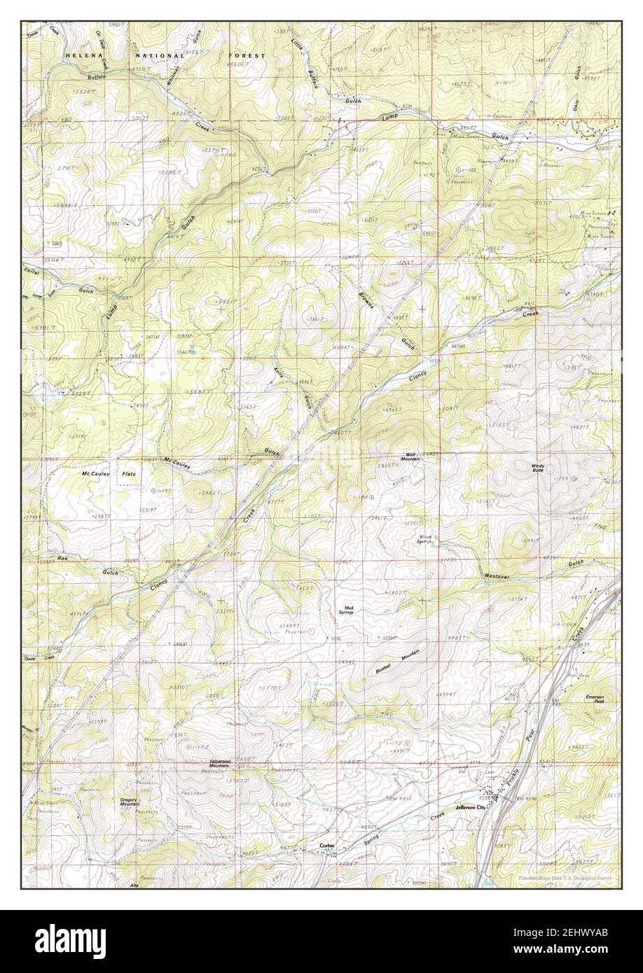 Jefferson City, Montana, map 1985, 124000, United States of America by